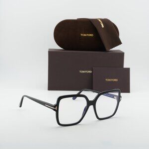 Tom Ford FT6063-B 001 Square Eyeglasses 56mm - Black/Blue Light Block